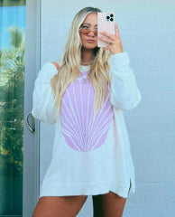 Lost At Sea Sweater Seashell Knit - PINK ARROWS