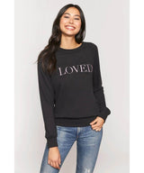 Loved Old School Embroidered Sweatshirt - PINK ARROWS