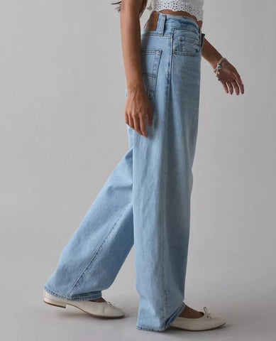 Low Loose Jeans Fan Flare - PINK ARROWS