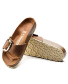 Madrid Big Buckle Leather Cognac - PINK ARROWS
