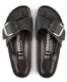 Madrid Big Buckle Oiled Leather Black - PINK ARROWS