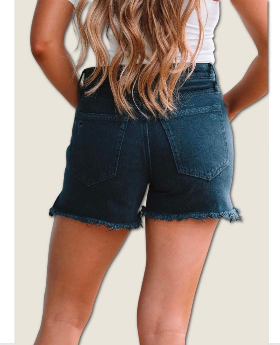Makai Cut Off Vintage Short Washed Black - PINK ARROWS