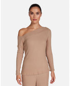 Maples One Shoulder Top Tan - PINK ARROWS