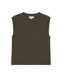 Marina Muscle Tee Espresso - PINK ARROWS