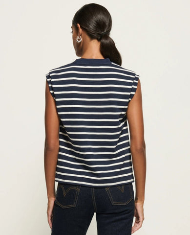Marina Muscle Tee Playa Stripe - PINK ARROWS