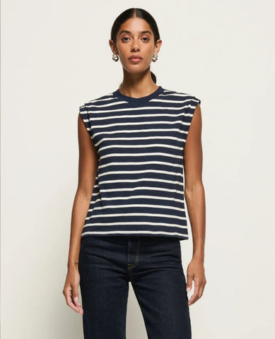 Marina Muscle Tee Playa Stripe - PINK ARROWS