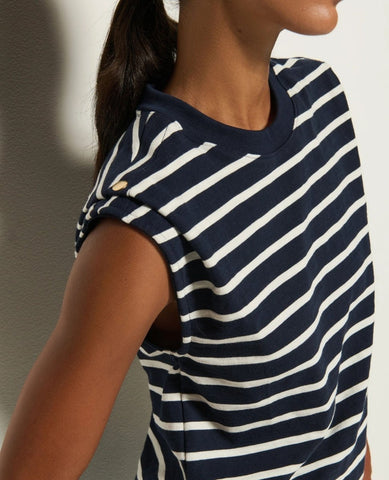 Marina Muscle Tee Playa Stripe - PINK ARROWS