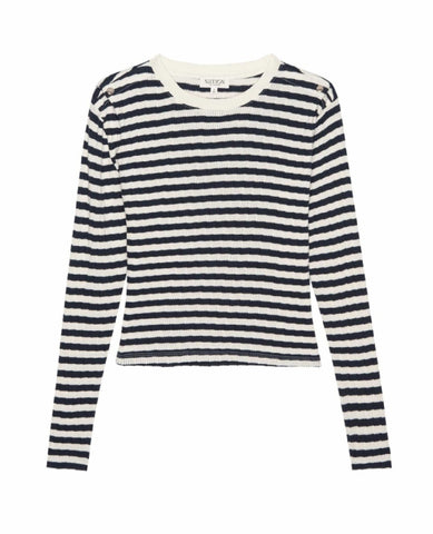 Marsel Long Sleeve Pointelle Stripe - PINK ARROWS