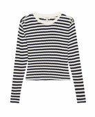 Marsel Long Sleeve Pointelle Stripe - PINK ARROWS