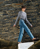 Marsel Long Sleeve Pointelle Stripe - PINK ARROWS