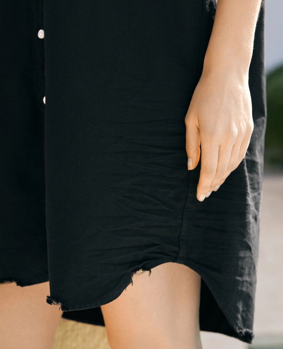Mary Shirt Dress Blackout Denim - PINK ARROWS