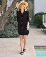 Mary Shirt Dress Blackout Denim - PINK ARROWS