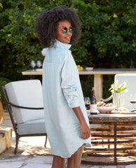 Mary Shirt Dress Blue Tattered Wash - PINK ARROWS