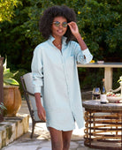 Mary Shirt Dress Blue Tattered Wash - PINK ARROWS