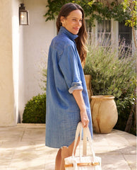 Mary Shirt Dress Vintage Denim - PINK ARROWS