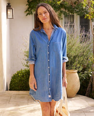 Mary Shirt Dress Vintage Denim - PINK ARROWS