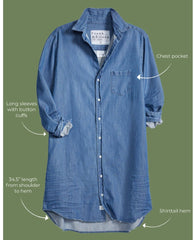 Mary Shirt Dress Vintage Denim - PINK ARROWS