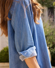 Mary Shirt Dress Vintage Denim - PINK ARROWS