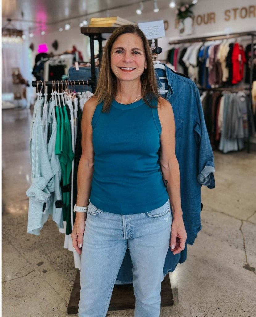 Michael Stars Gina Tank Lagoon - PINK ARROWS