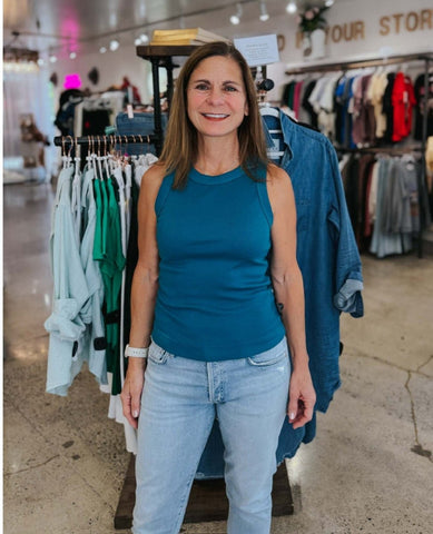 Michael Stars Gina Tank Lagoon - PINK ARROWS