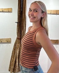 Michael Stars Gina Tank Terra Stripe - PINK ARROWS
