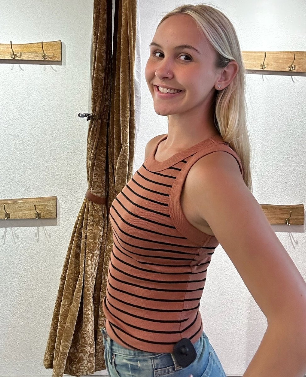 Michael Stars Gina Tank Terra Stripe - PINK ARROWS