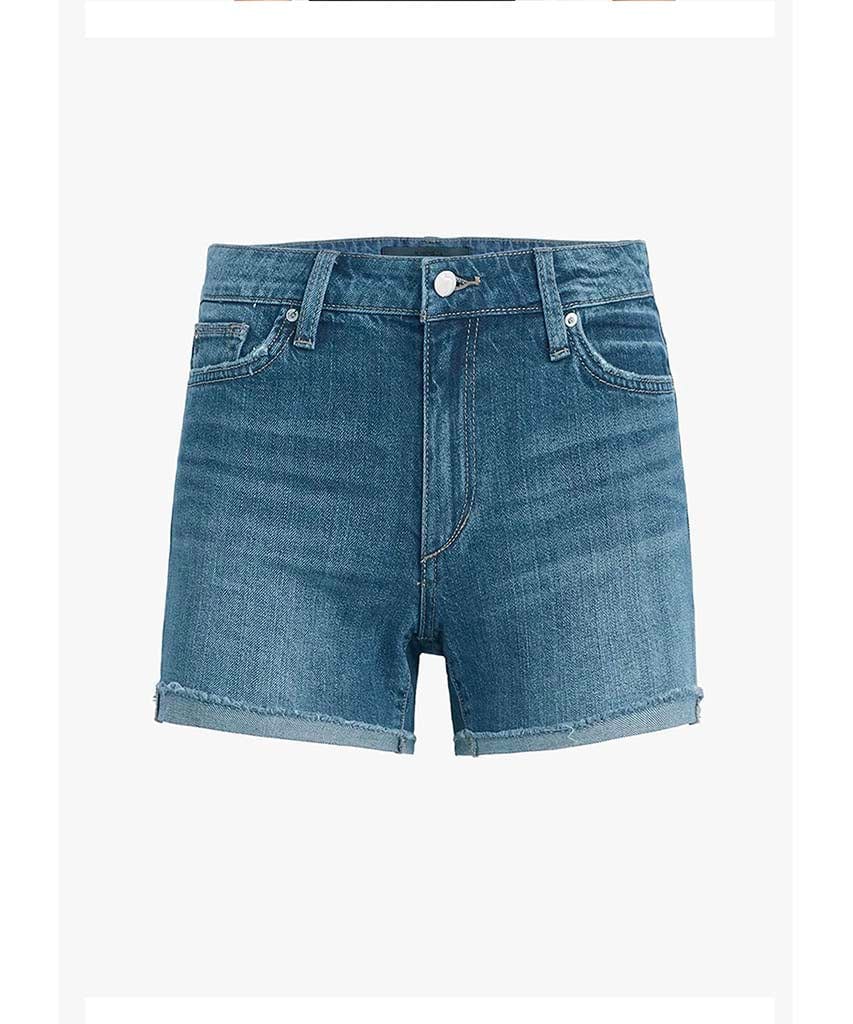 Mid Rise Bermuda Short Rolled Hem Nopa - PINK ARROWS
