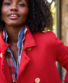 Mini Belfast Crop Peacoat Crimson Fleece - PINK ARROWS