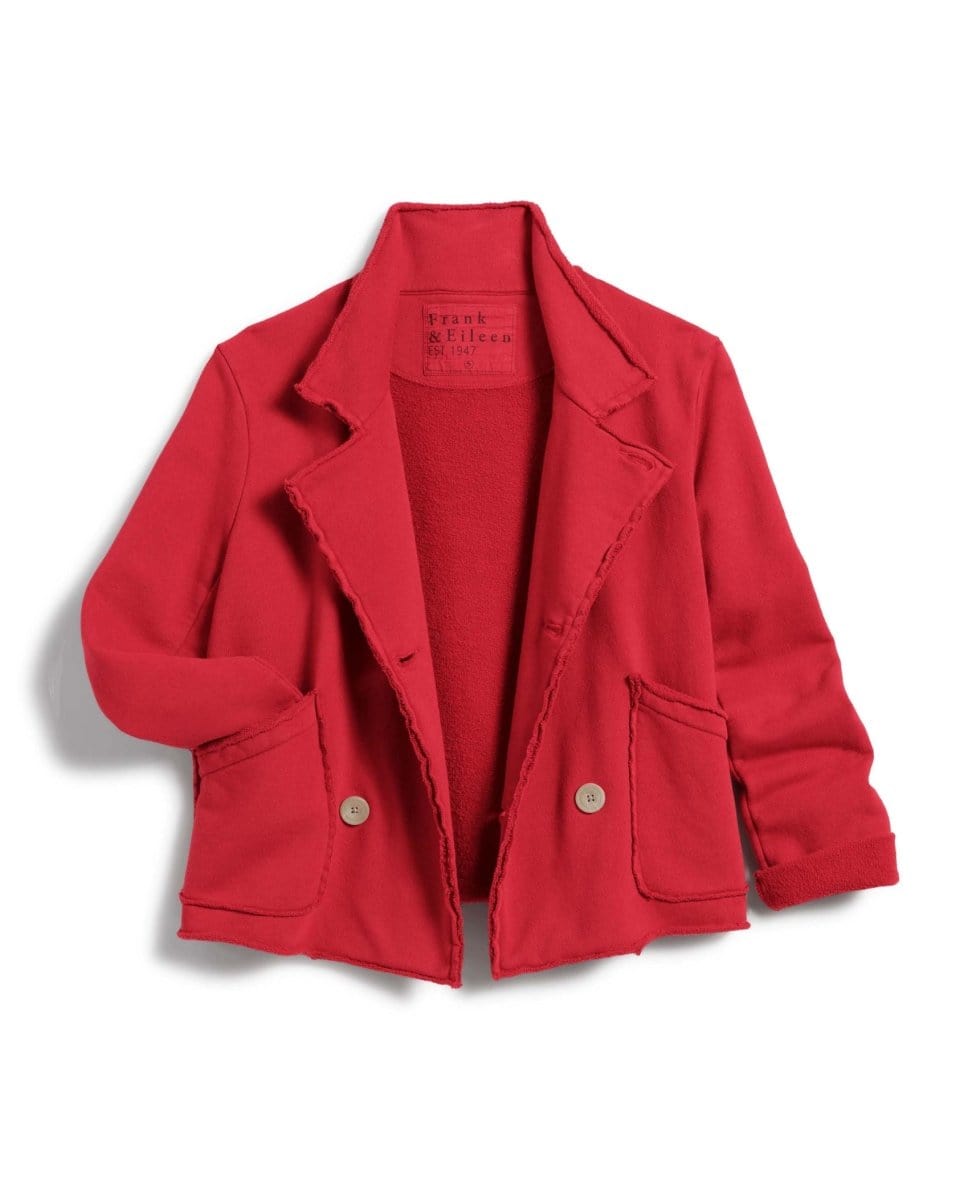Mini Belfast Crop Peacoat Crimson Fleece - PINK ARROWS