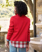 Mini Belfast Crop Peacoat Crimson Fleece - PINK ARROWS