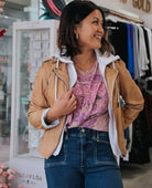 Molly Leather Jacket Au Lait - PINK ARROWS