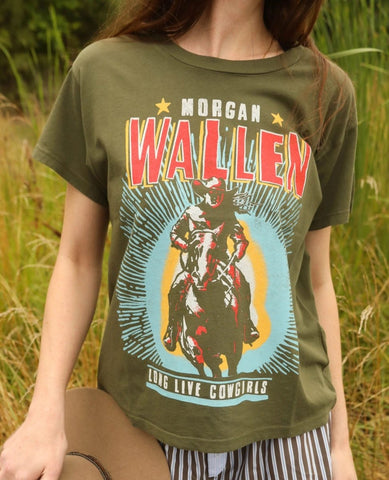 Morgan Wallen Graphic Military Green - PINK ARROWS
