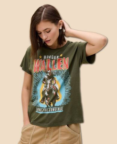 Morgan Wallen Graphic Military Green - PINK ARROWS