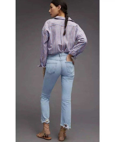 Mother Jeans Insider Crop Step in Mentally Elsewhere - PINK ARROWS