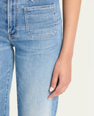 MOTHER The Patch Pocket Mid - Rise Maven Ankle Jeans - PINK ARROWS