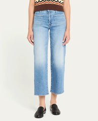MOTHER The Patch Pocket Mid - Rise Maven Ankle Jeans - PINK ARROWS