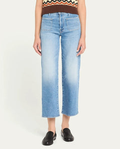 MOTHER The Patch Pocket Mid - Rise Maven Ankle Jeans - PINK ARROWS