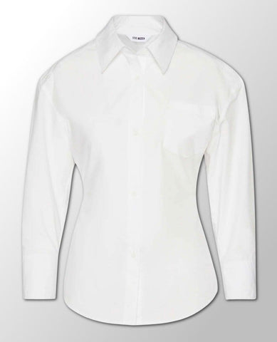 Nadia White Button Down Shirt - PINK ARROWS