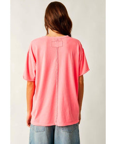 Nina Short Sleeve Tee Fluorescent Coral - PINK ARROWS