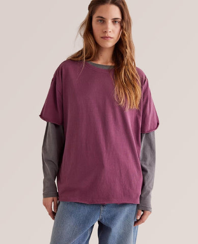 Nina Tee Maroon - PINK ARROWS