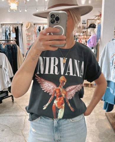 Nirvana In Utero Tee Vintage Black - PINK ARROWS