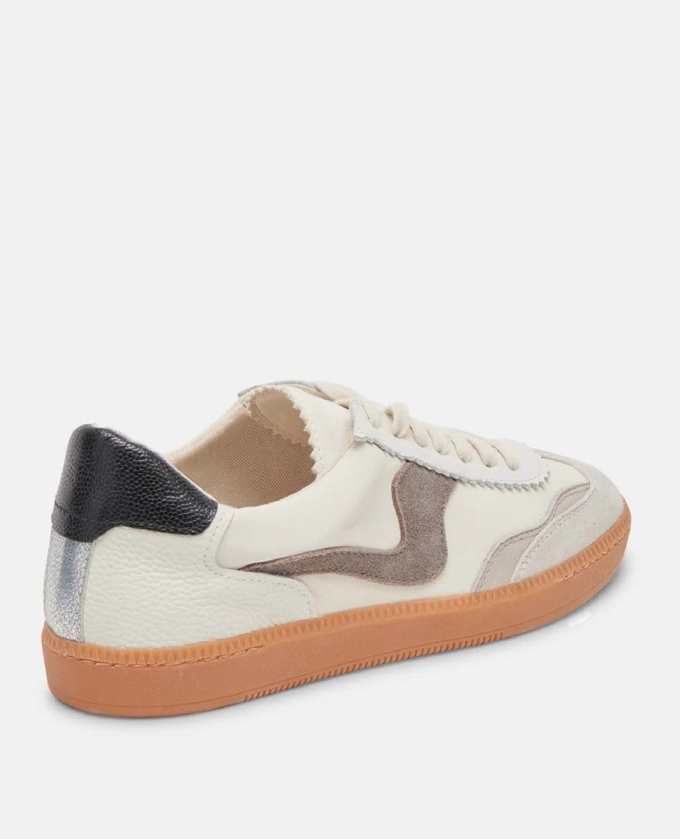 Notice White/Grey Leather Sneakers - PINK ARROWS