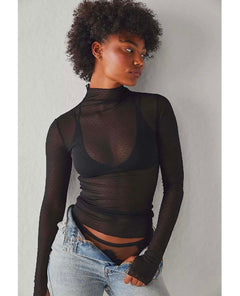 On The Dot Layering Top Black - PINK ARROWS