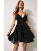 One Delia Slip Dress Black - PINK ARROWS