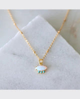 Opal and Turquoise Necklace - PINK ARROWS