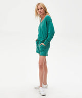 Otto Cut Off Sweatshort French Terry Emerald - PINK ARROWS