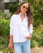 Patrick Jersey White Popover - PINK ARROWS