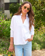 Patrick Jersey White Popover - PINK ARROWS