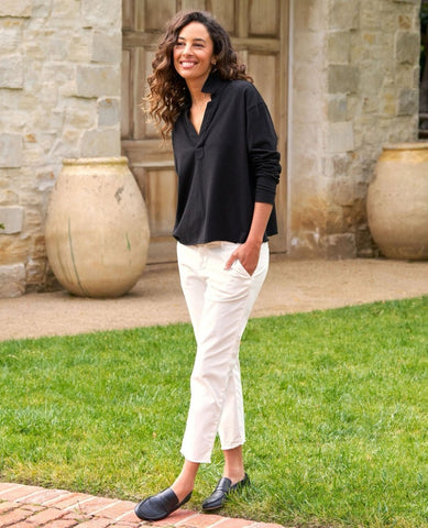 Patrick Popover Henley Black - PINK ARROWS