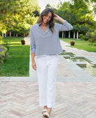 Patrick Popover Navy Stripe - PINK ARROWS